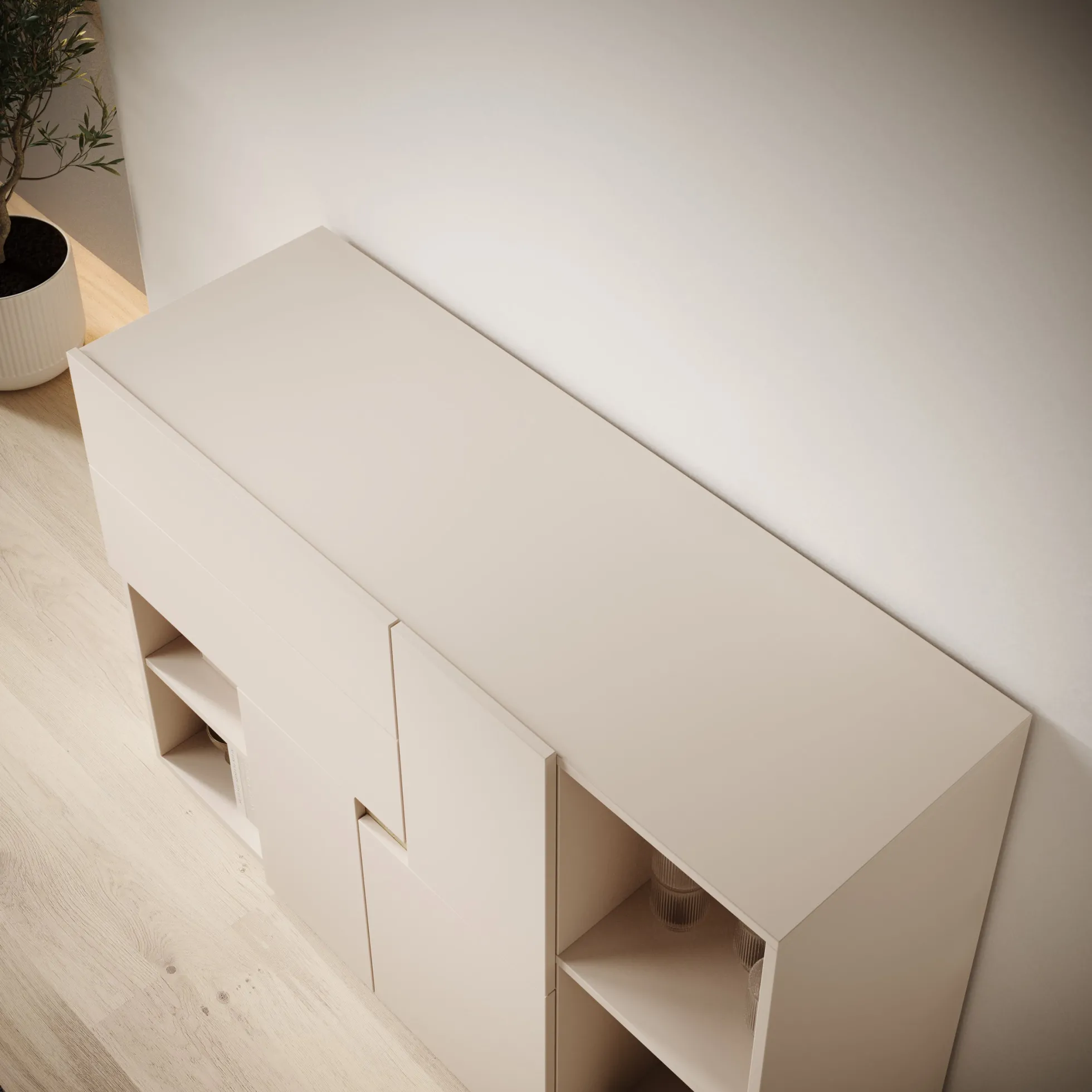 Lombok - Dressoir - Beige - 120x42x84 cm