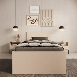 Lombok - Eenpersoonsbed - Beige - 90x200 cm