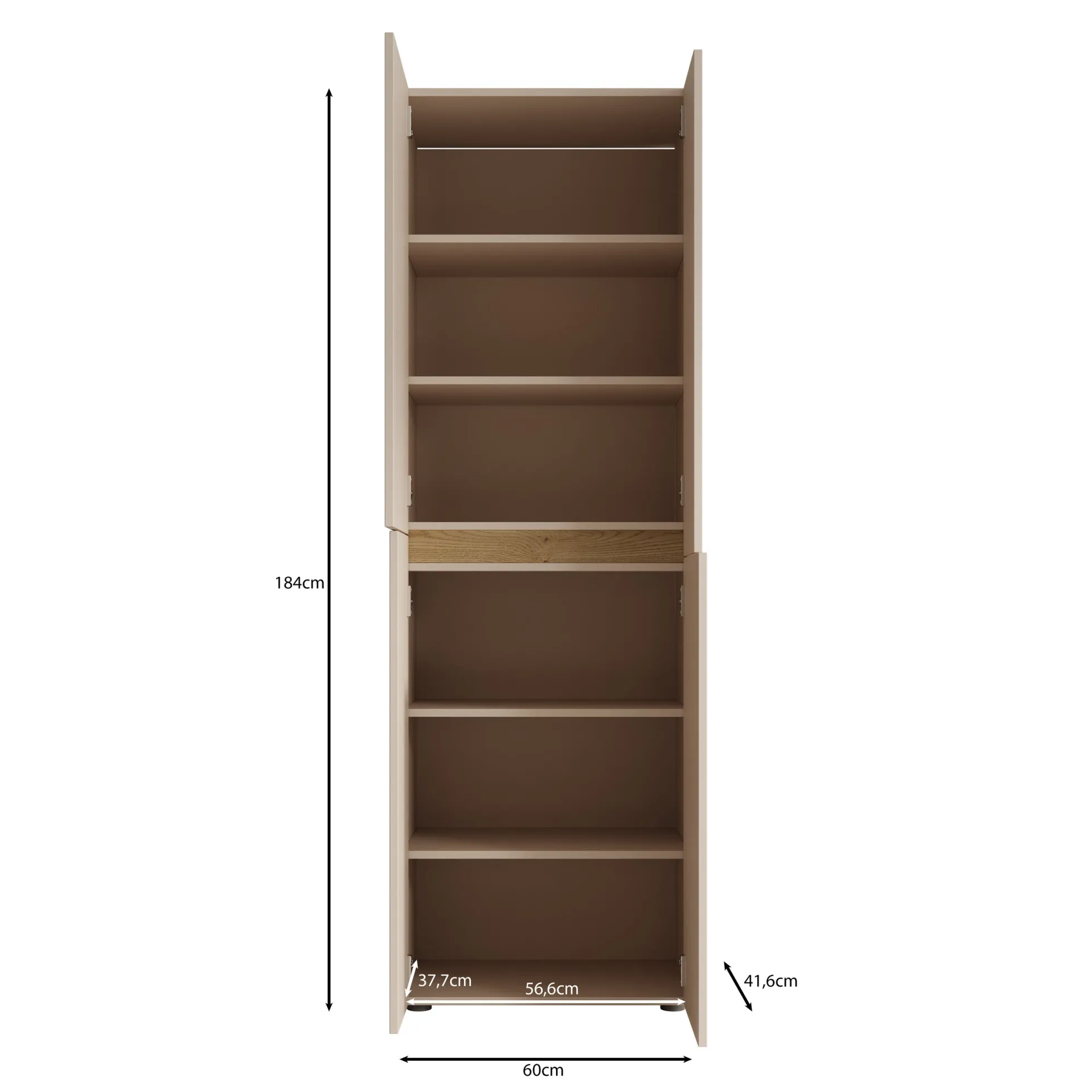 Lombok - Kledingkast met 4 deuren - Groen - 60x42x184 cm