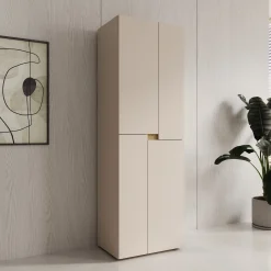 Lombok - Kledingkast met 4 deuren - Beige - 60x42x184 cm