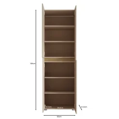 Lombok - Kledingkast met 4 deuren - Beige - 60x42x184 cm