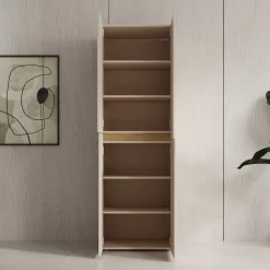 Lombok - Kledingkast met 4 deuren - Beige - 60x42x184 cm