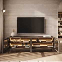 Lomo - TV-Meubel - Donker eiken - 181x39x62 cm