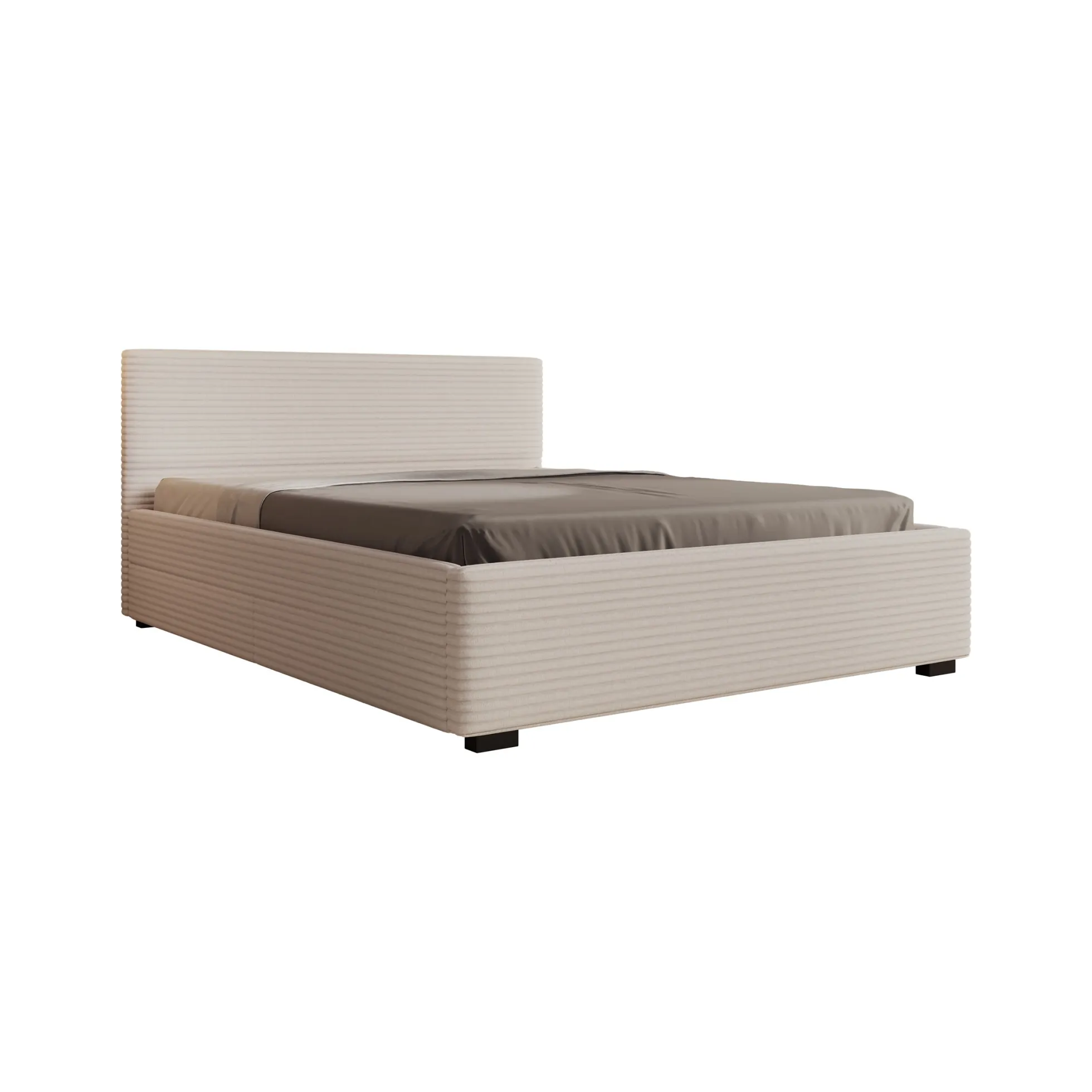 Loox - Tweepersoonsbed - Beige ribstof - 160x200 cm