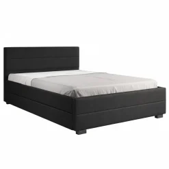 Loox - Tweepersoonsbed met 4 lades - Stof zwart - 140x200 cm