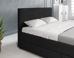 Loox - Tweepersoonsbed met 4 lades - Stof zwart - 140x200 cm