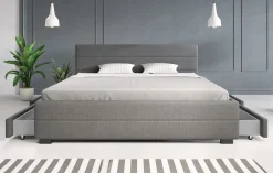 Loox - Tweepersoonsbed met 4 lades - Stof grijs - 180x200 cm