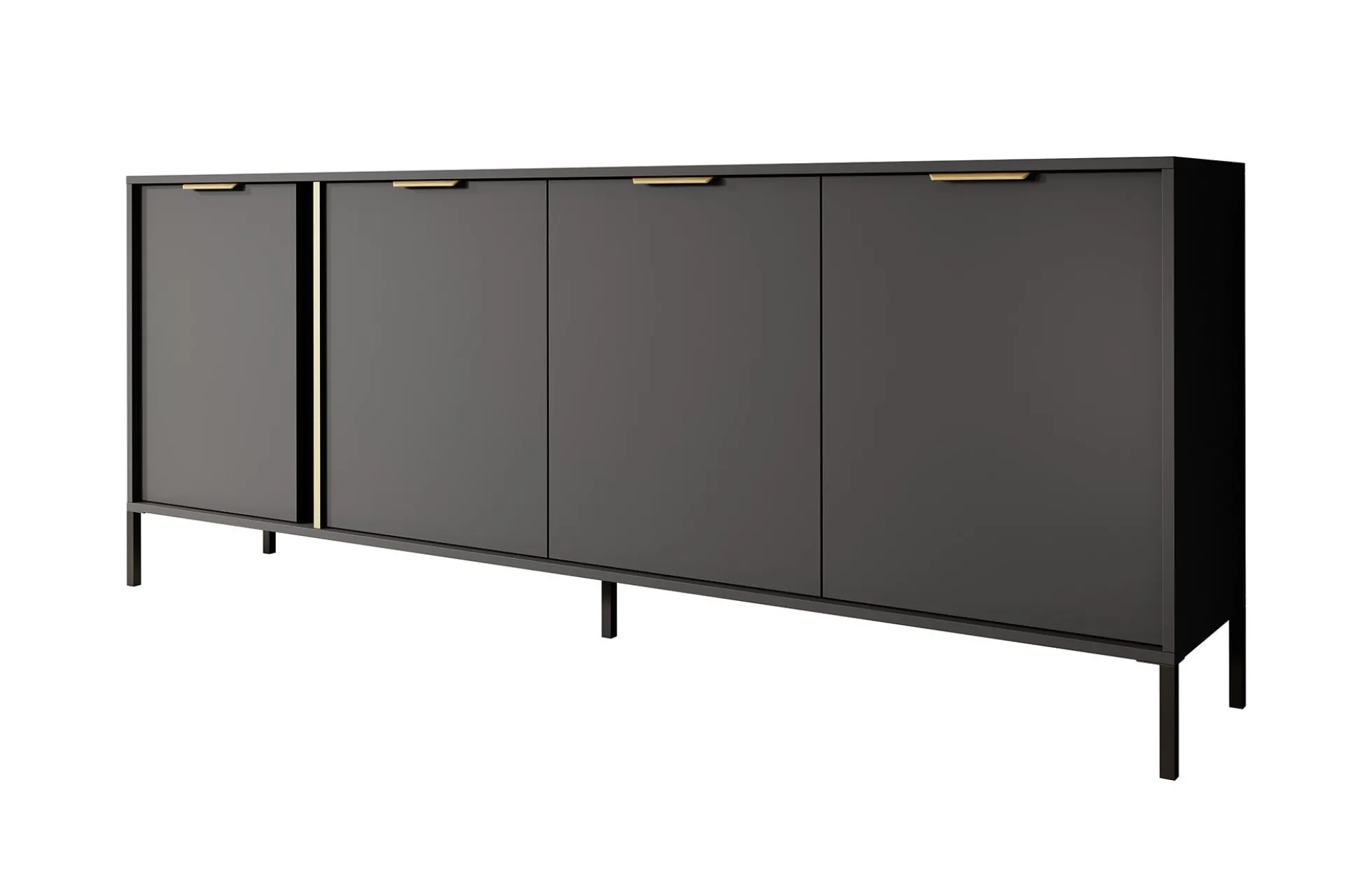 Loren - Dressoir - Antraciet - 203x40x81 cm