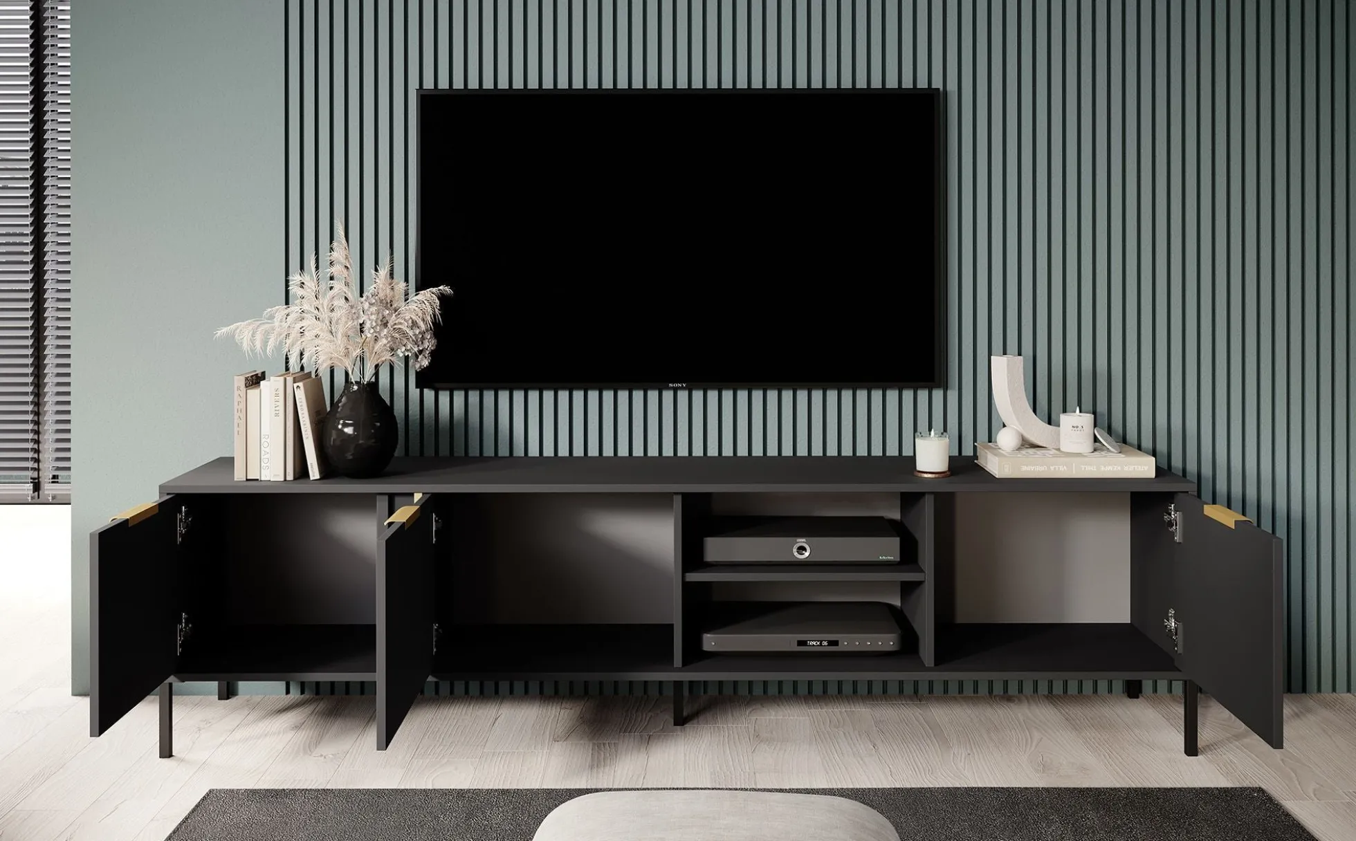 Loren - TV-Meubel - Antraciet - 203 cm