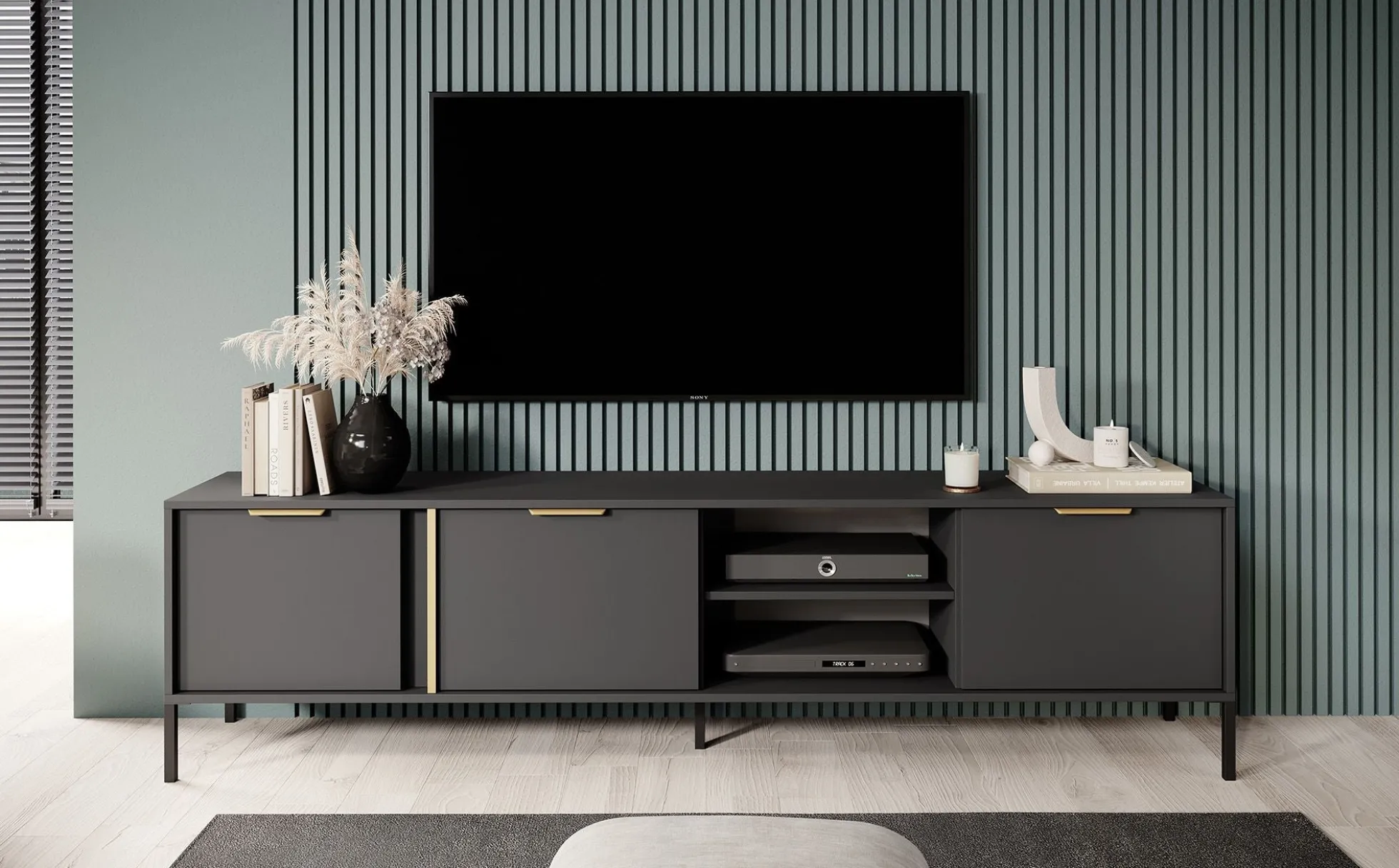 Loren - TV-Meubel - Antraciet - 203 cm