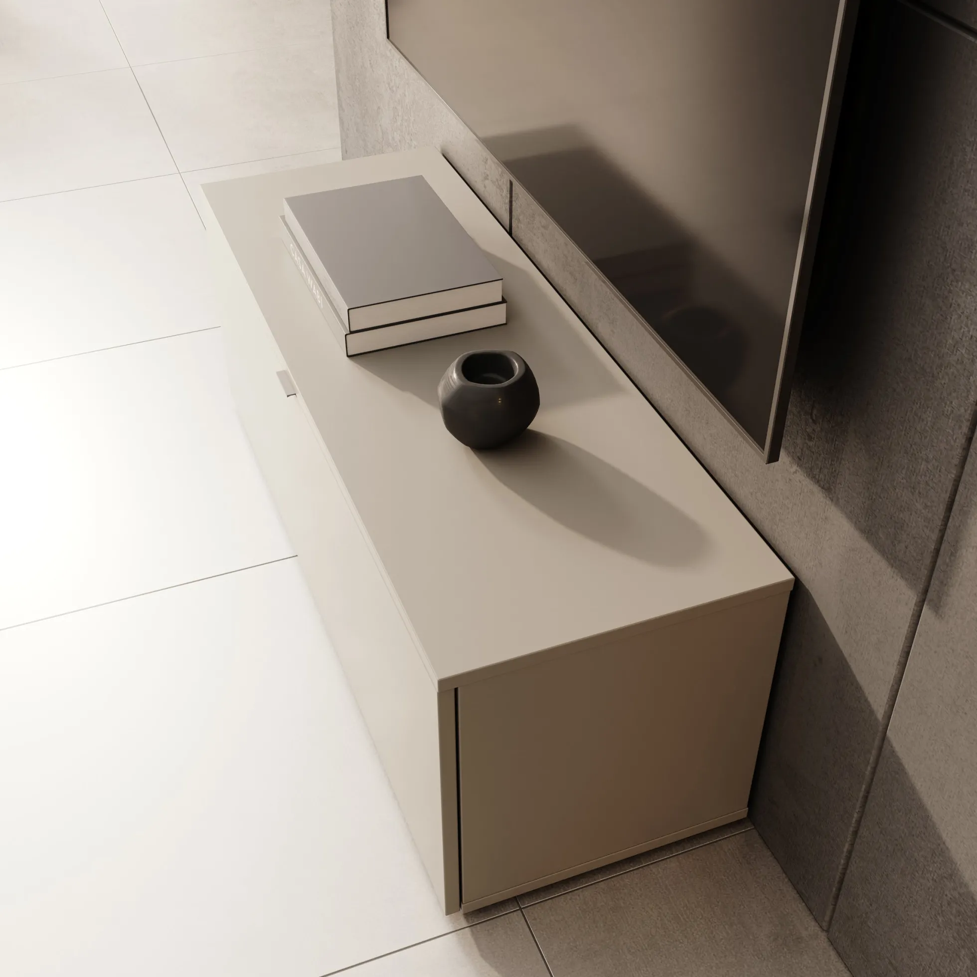 Lornes - TV-Meubel - Beige - 100x35x38 cm