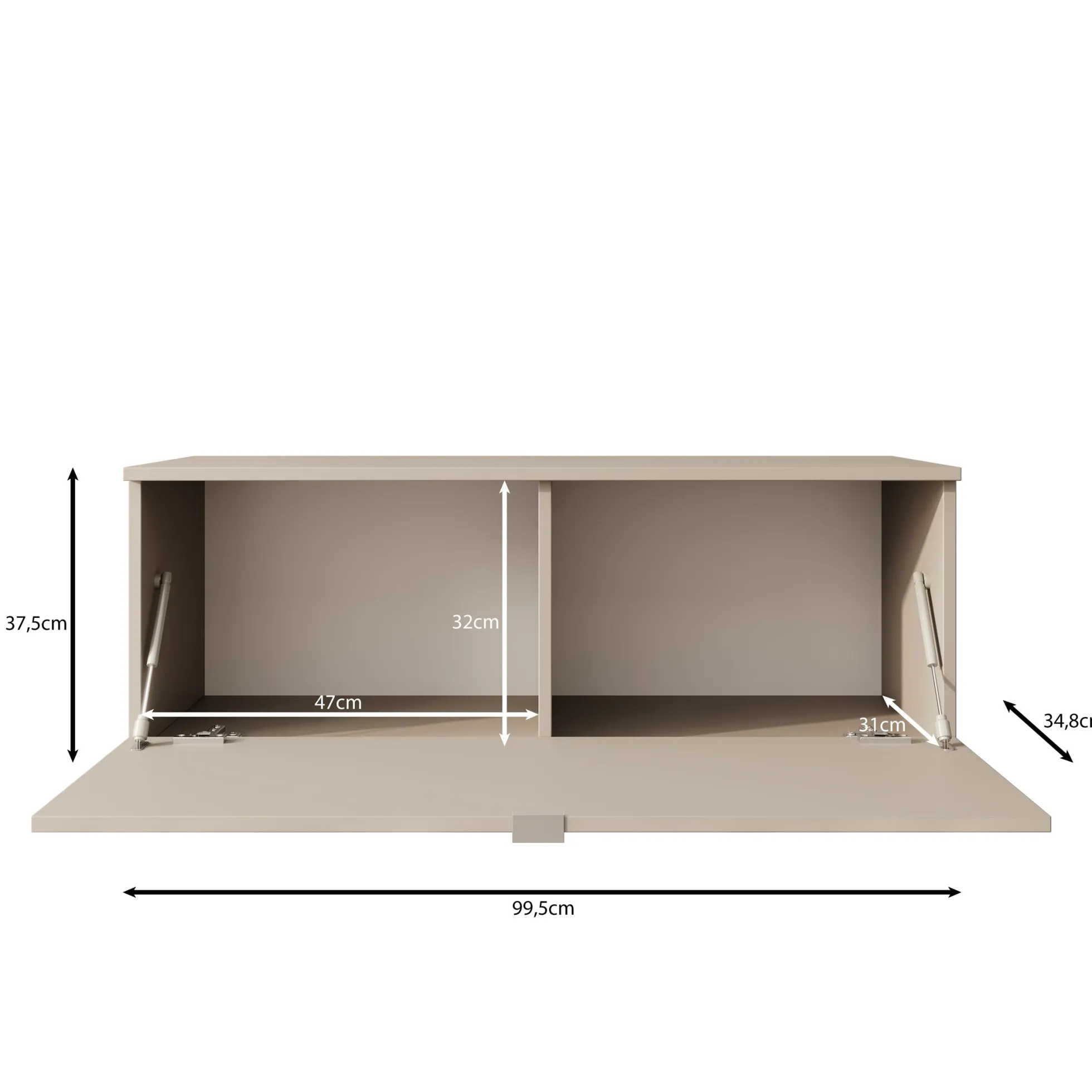 Lornes - TV-Meubel - Beige - 100x35x38 cm