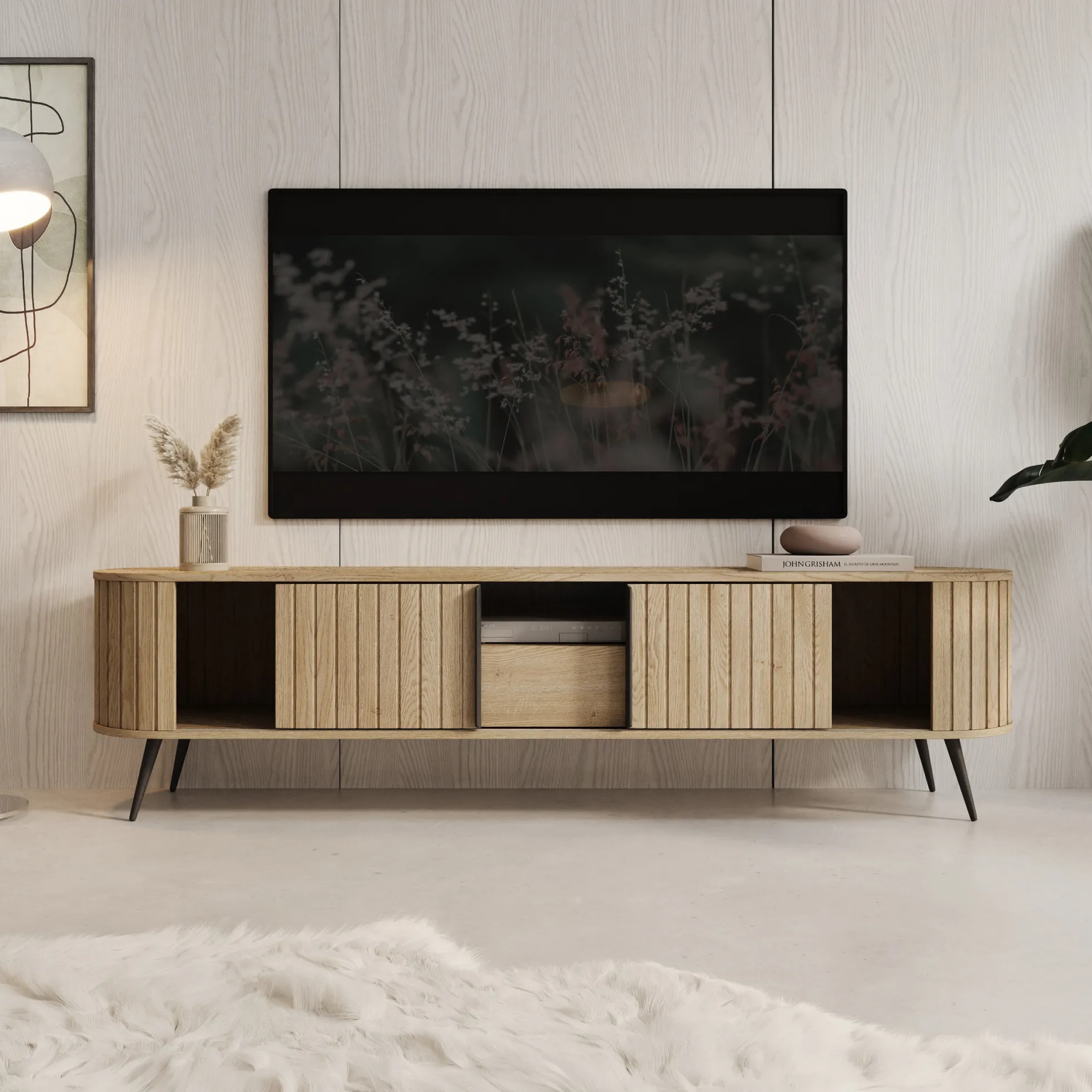 Loro - TV-Meubel - Eikenpatroon - 196x40x52 cm