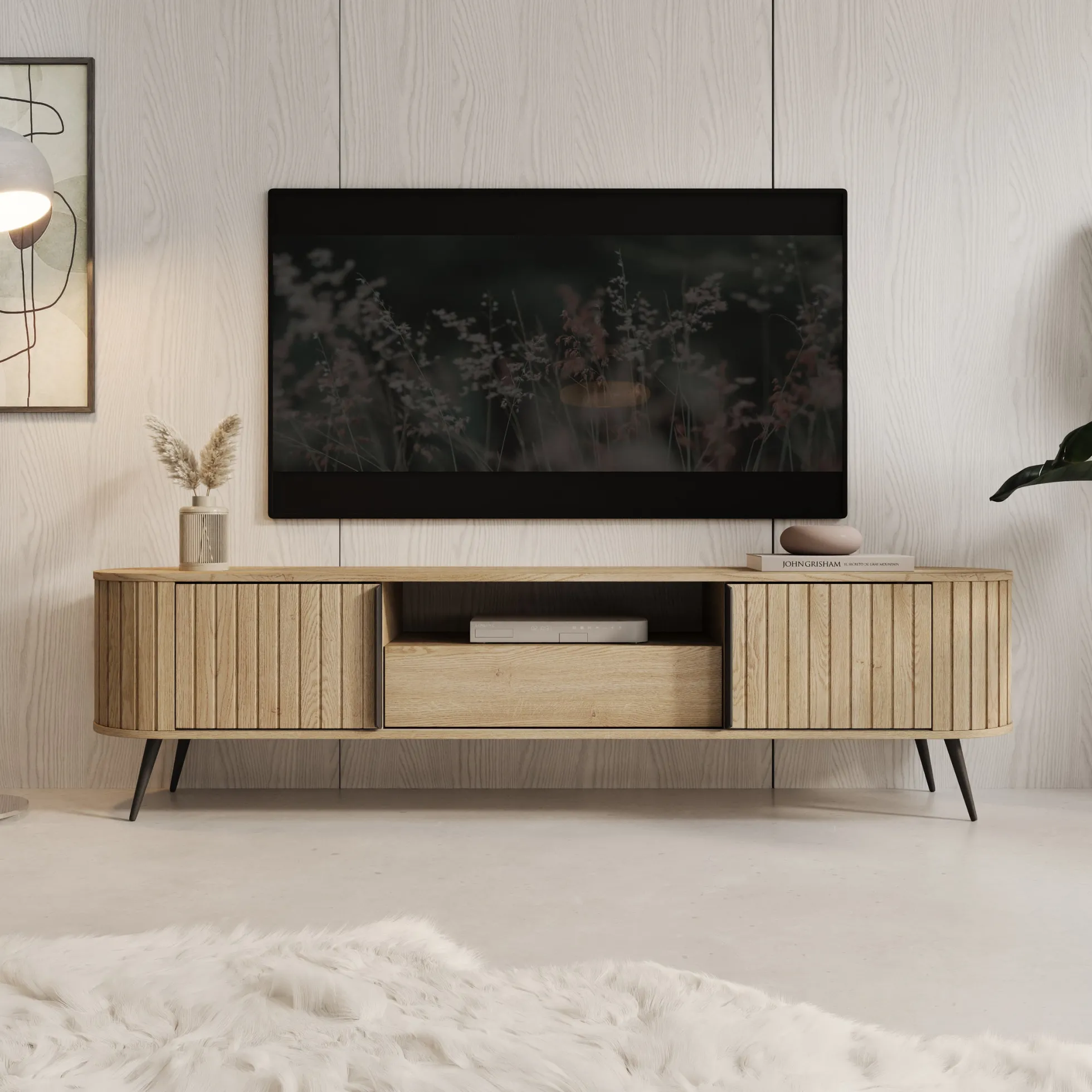 Loro - TV-Meubel - Eikenpatroon - 196x40x52 cm
