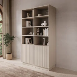 Lucera - Boekenkast - Beige - 100x42x173 cm
