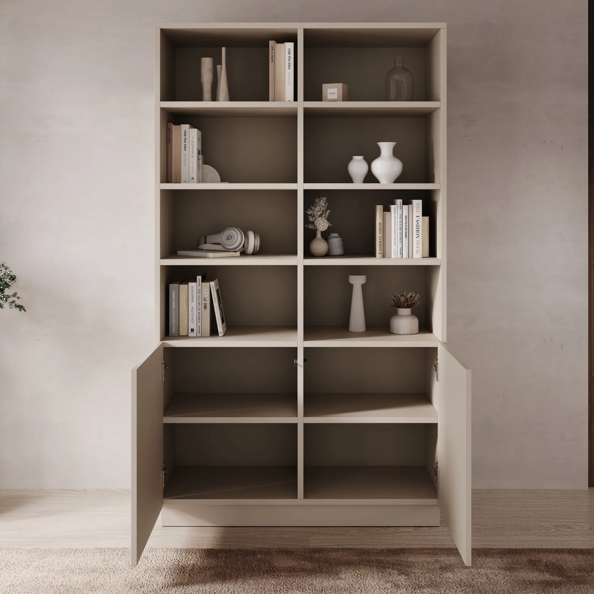 Lucera - Boekenkast - Beige - 100x42x173 cm