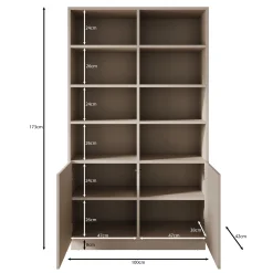 Lucera - Boekenkast - Beige - 100x42x173 cm