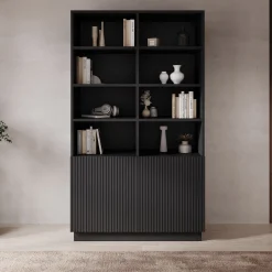 Lucera - Boekenkast - Zwart - 100x42x173 cm
