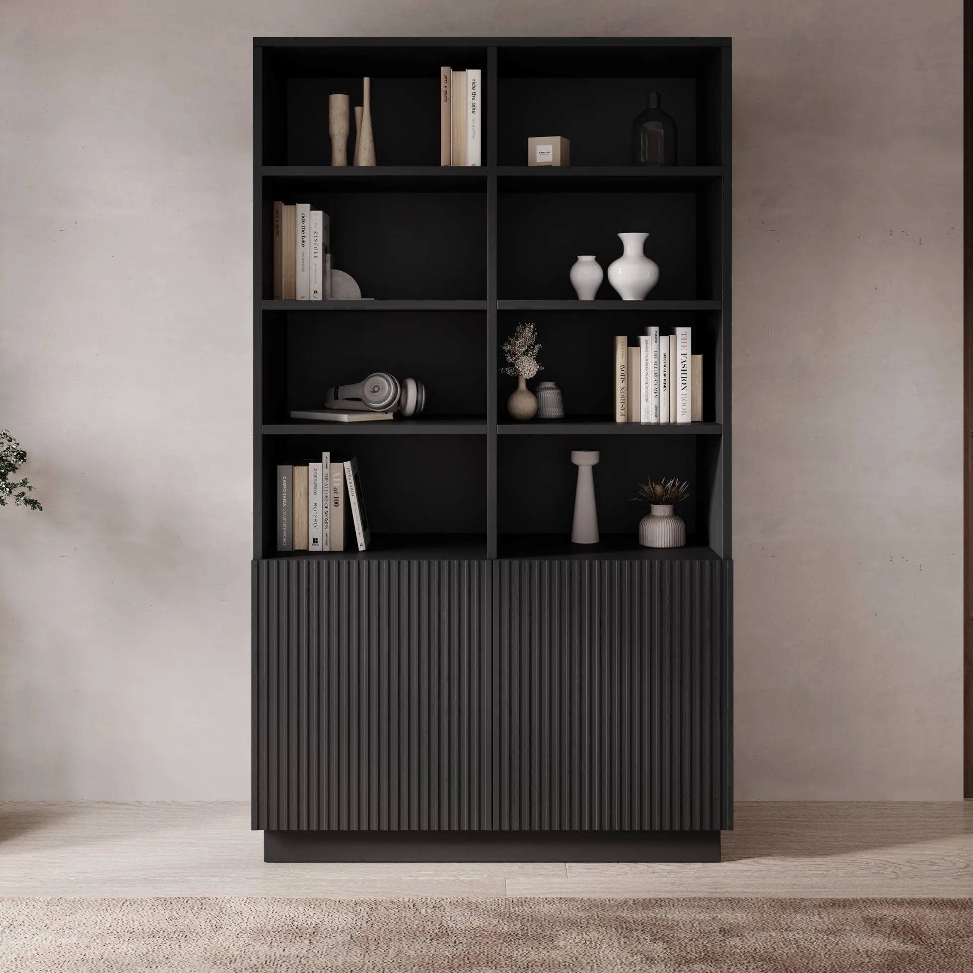 Lucera - Boekenkast - Zwart - 100x42x173 cm