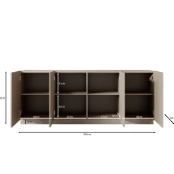 Lucera - Dressoir - Beige - 200x42x78 cm
