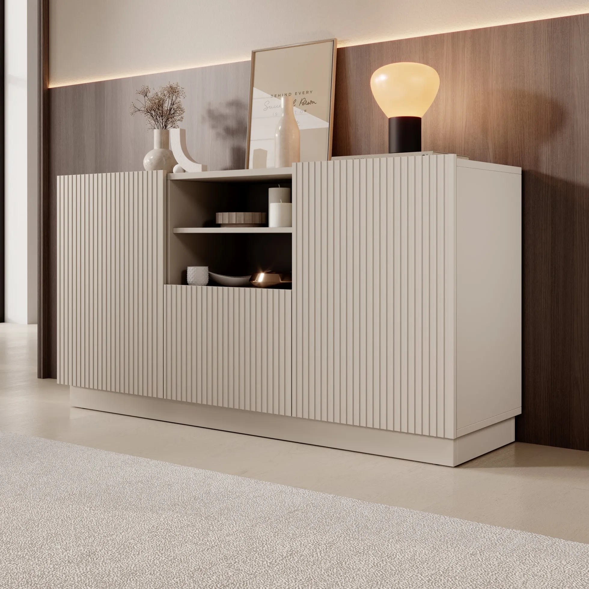 Lucera - Dressoir - Beige - 150x42x78 cm