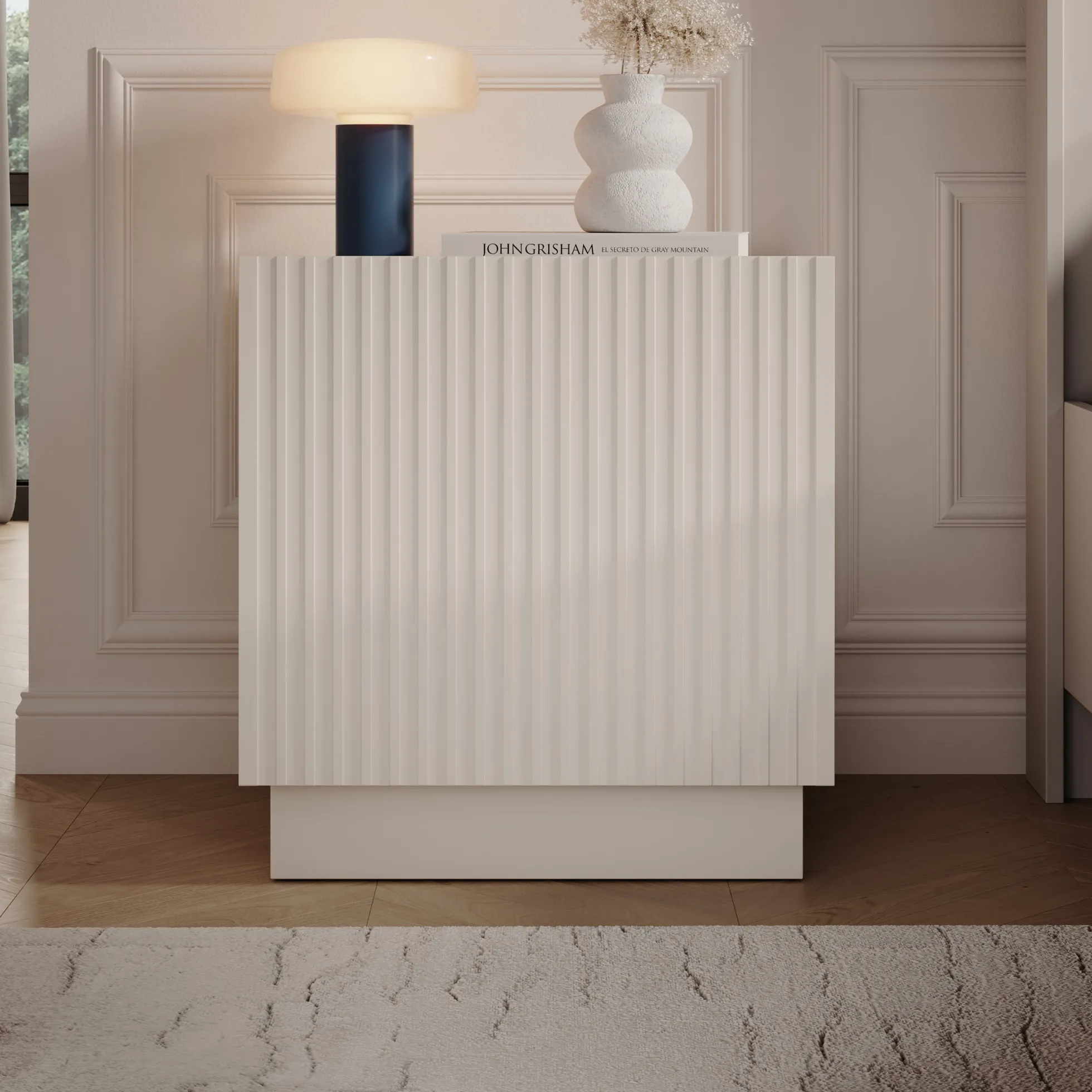 Lucera - Nachtkastje - Beige - 45x42x47 cm