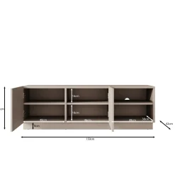 Lucera - TV-Meubel - Zwart - 150x42x48 cm