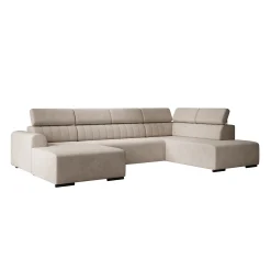 Lumae - Hoekbank 6-zits met chaise longue - Stof beige - Links