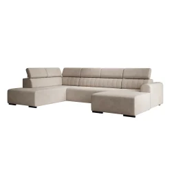 Lumae - Hoekbank 6-zits met chaise longue - Stof beige - Rechts
