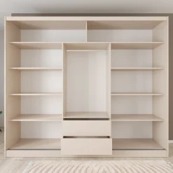 Lumivera - Kledingkast met schuifdeuren - Beige - 250x60x215