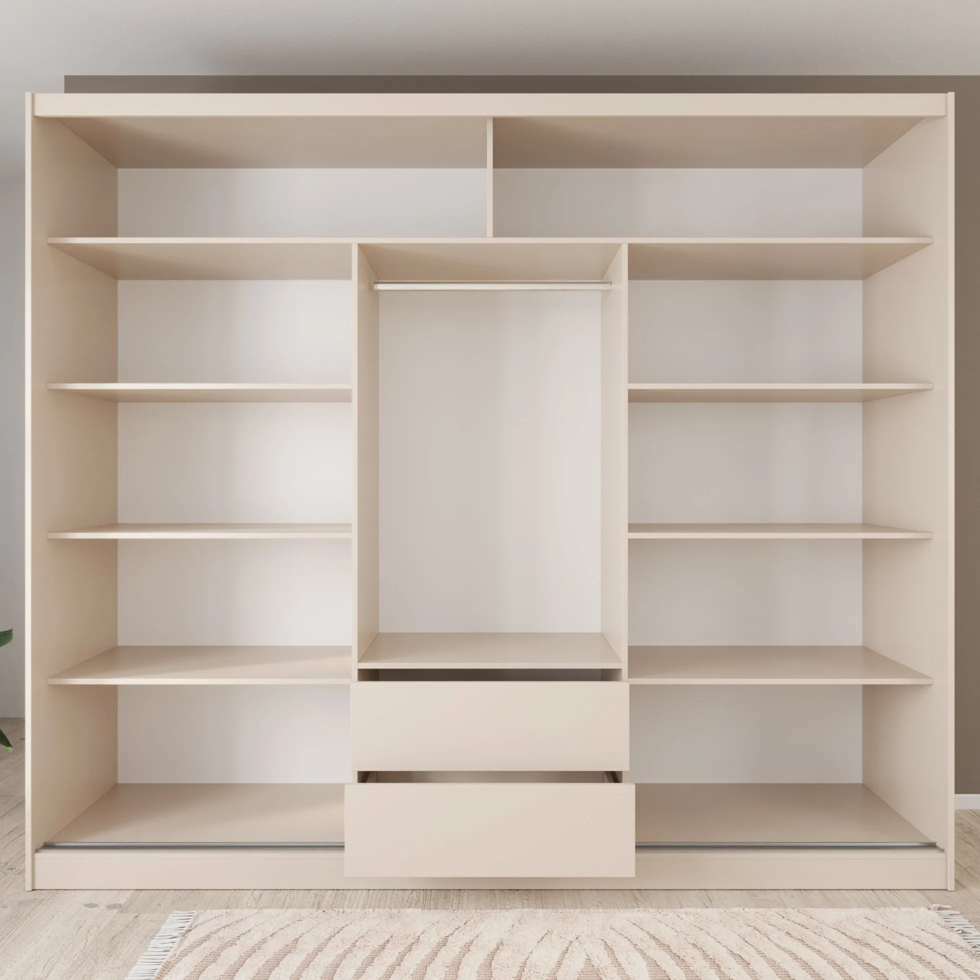 Lumivera - Kledingkast met schuifdeuren - Beige - 250x60x215