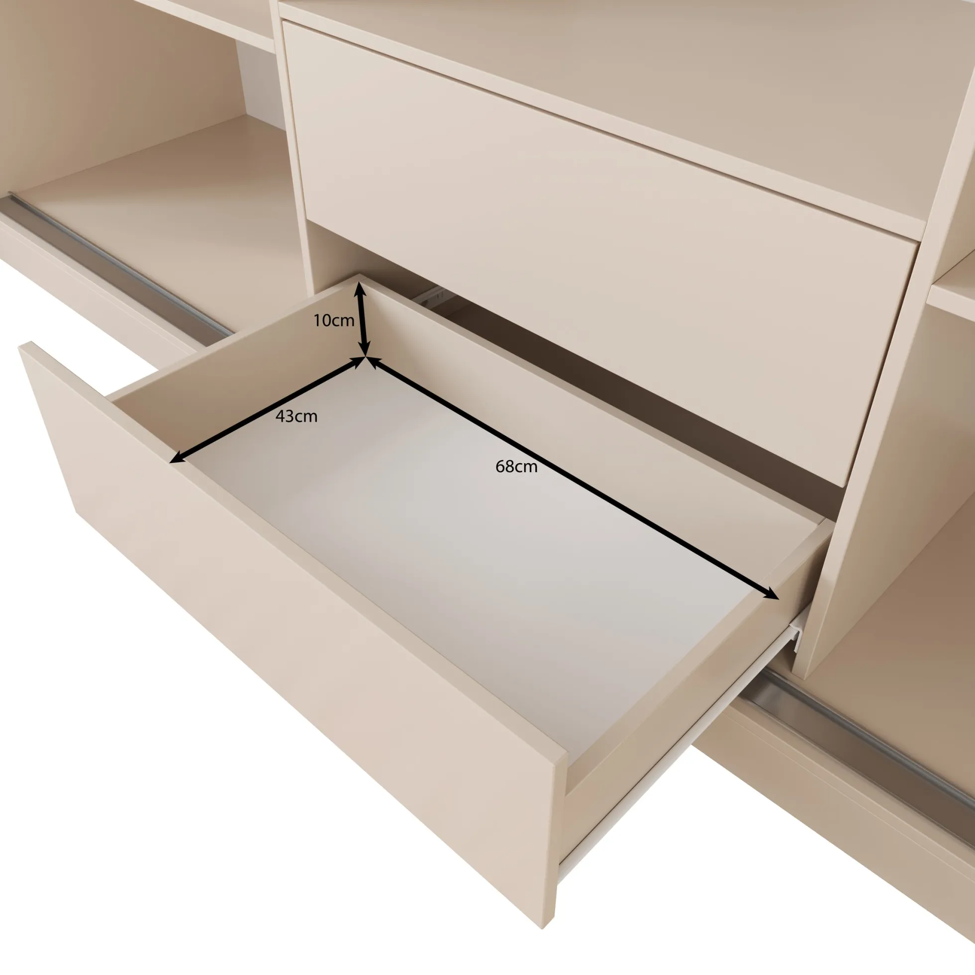 Lumivera - Kledingkast met schuifdeuren - Beige - 250x60x215