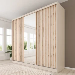 Lumivera - Kledingkast met schuifdeuren - Beige - 250x60x215