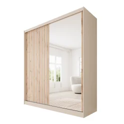 Lumivera - Kledingkast met schuifdeuren - Beige - 203x60x215