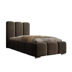 Lumo - Eenpersoonsbed met opbergruimte - Velvet zwart - 90x200 cm