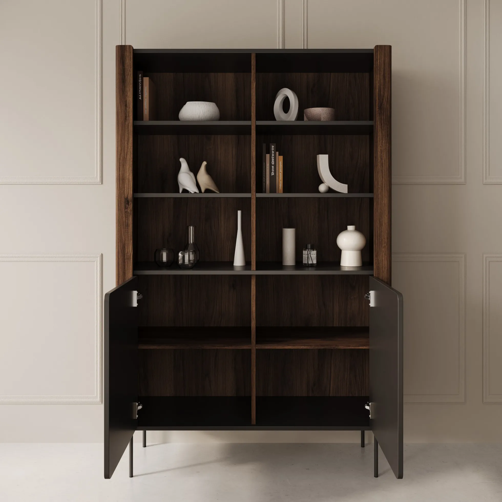 Lux - Boekenkast - Zwart - 105x40x167 cm