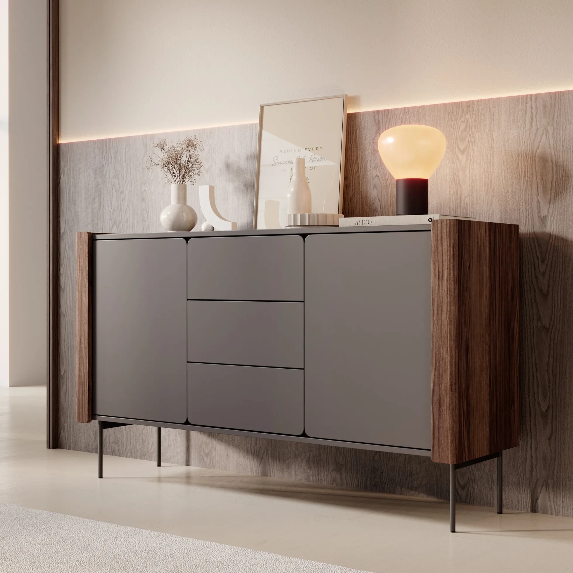 Lux - Dressoir - Zwart - 142x40x83 cm
