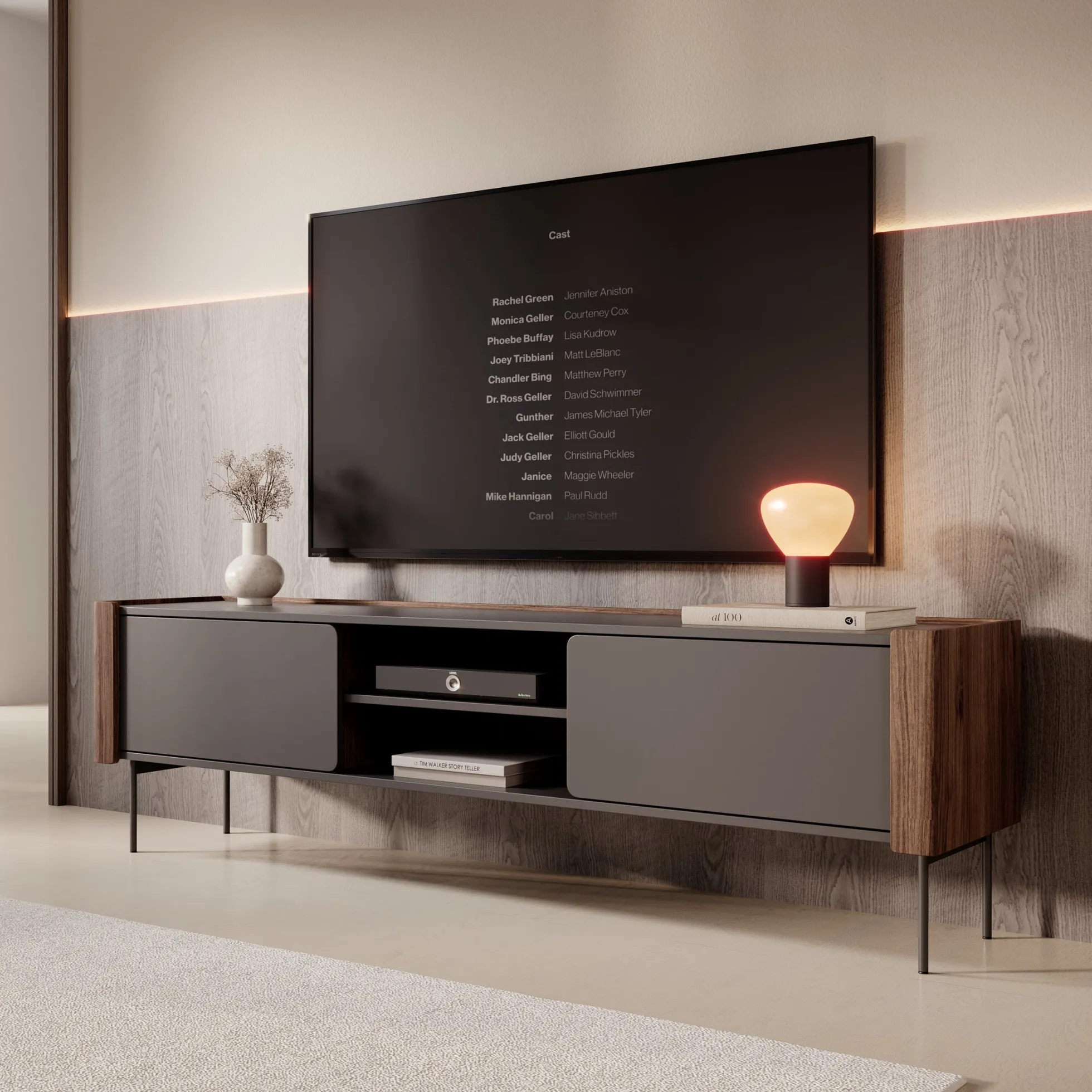 Lux - TV-Meubel - Zwart - 180x39x52 cm