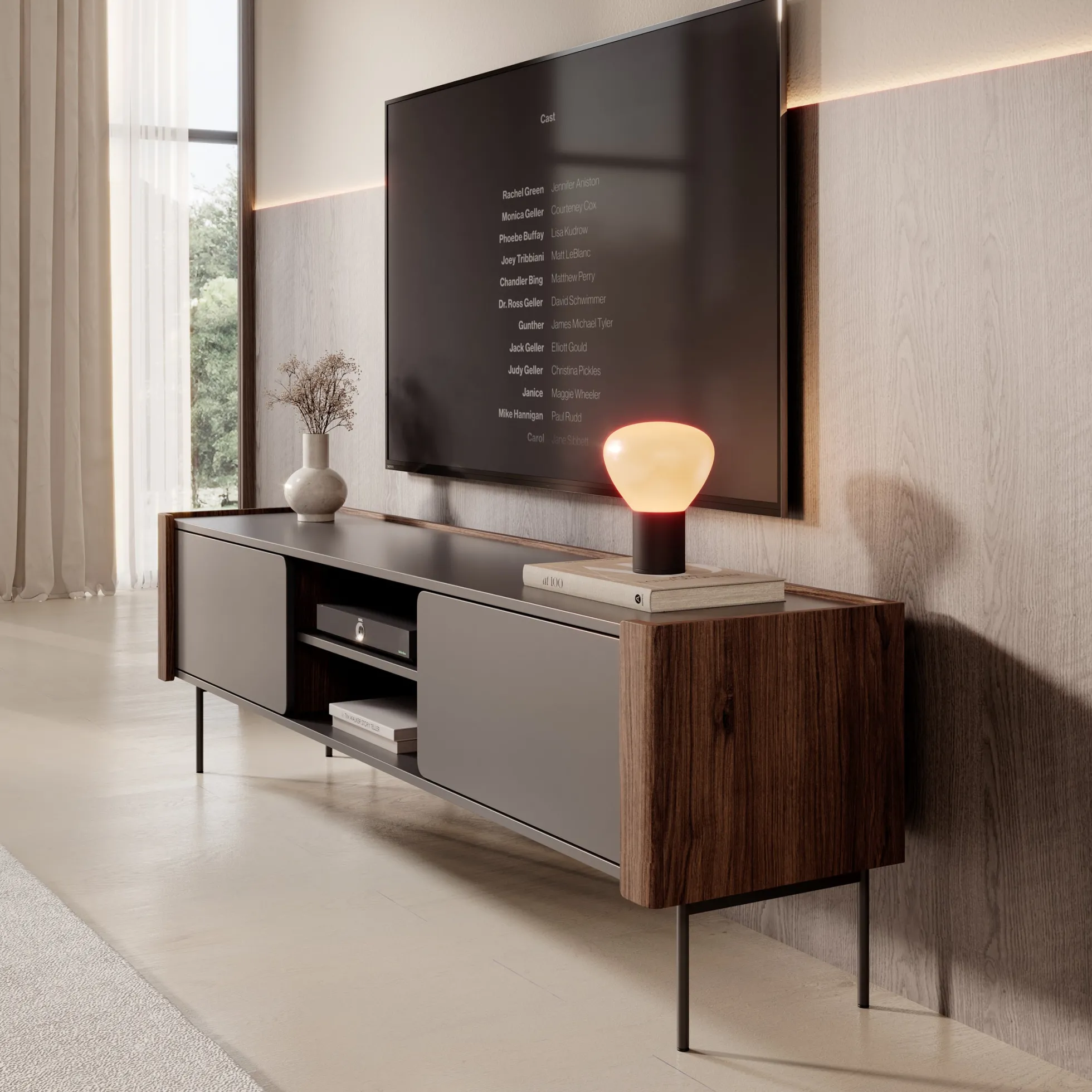 Lux - TV-Meubel - Zwart - 180x39x52 cm