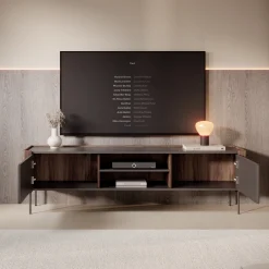 Lux - TV-Meubel - Zwart - 180x39x52 cm