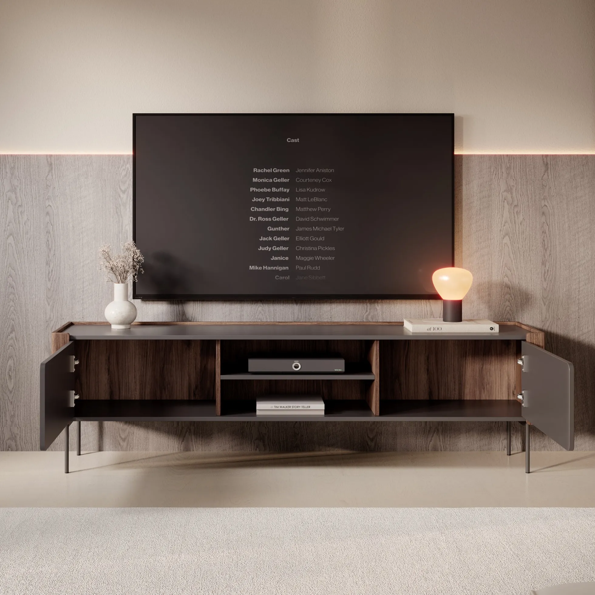 Lux - TV-Meubel - Zwart - 180x39x52 cm
