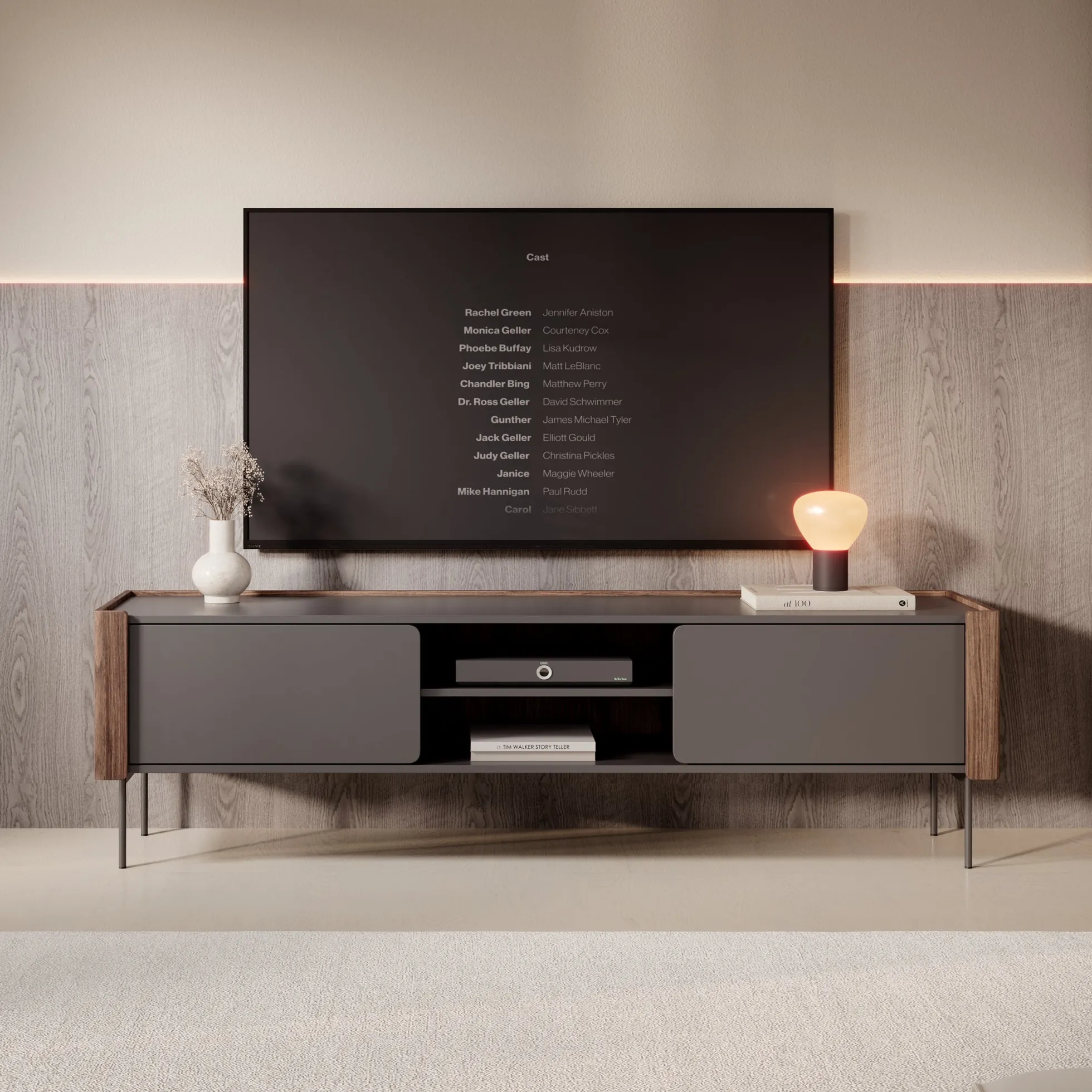 Lux - TV-Meubel - Zwart - 180x39x52 cm