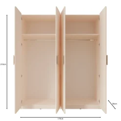 Luzon - Kledingkast 4 deurs - Beige - 179x58x210 cm