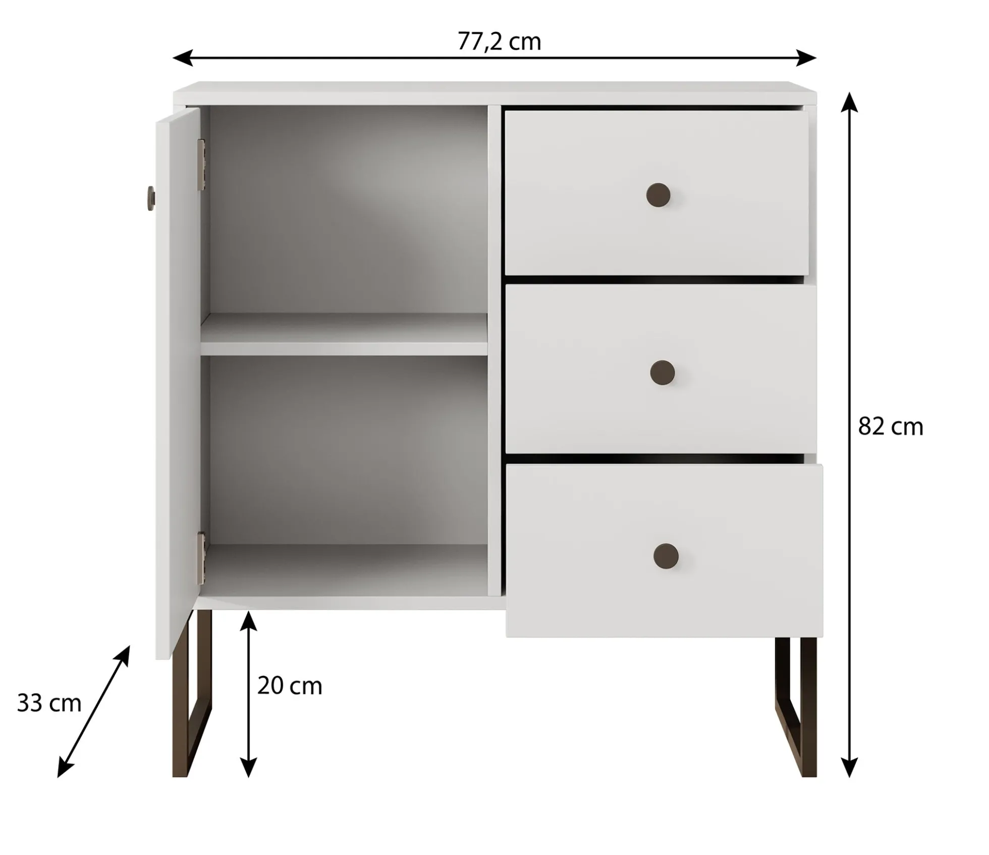 Lyndall 2 - Dressoir - Beige - 77x33x82 cm