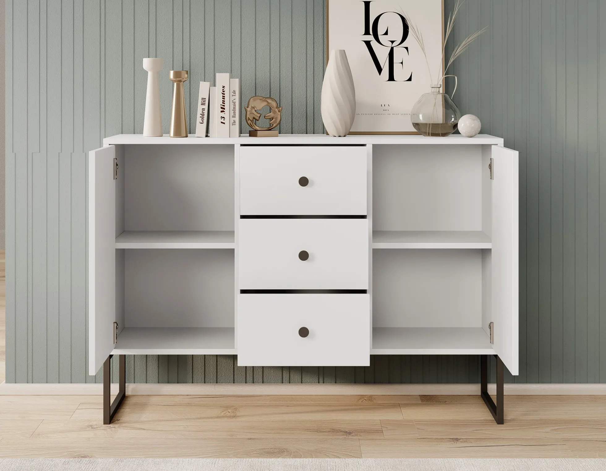 Lyndall 2 - Dressoir - Wit - 115x33x82 cm