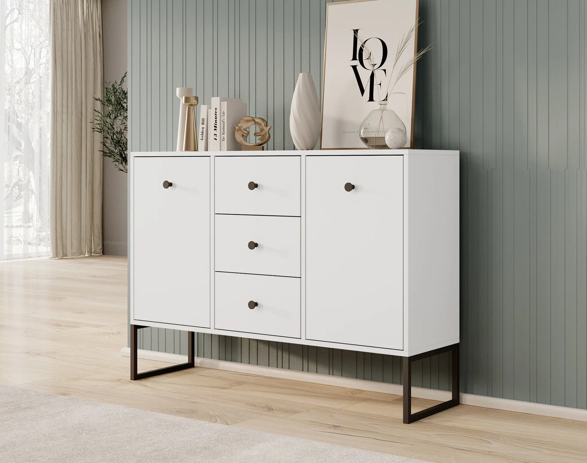 Lyndall 2 - Dressoir - Wit - 115x33x82 cm