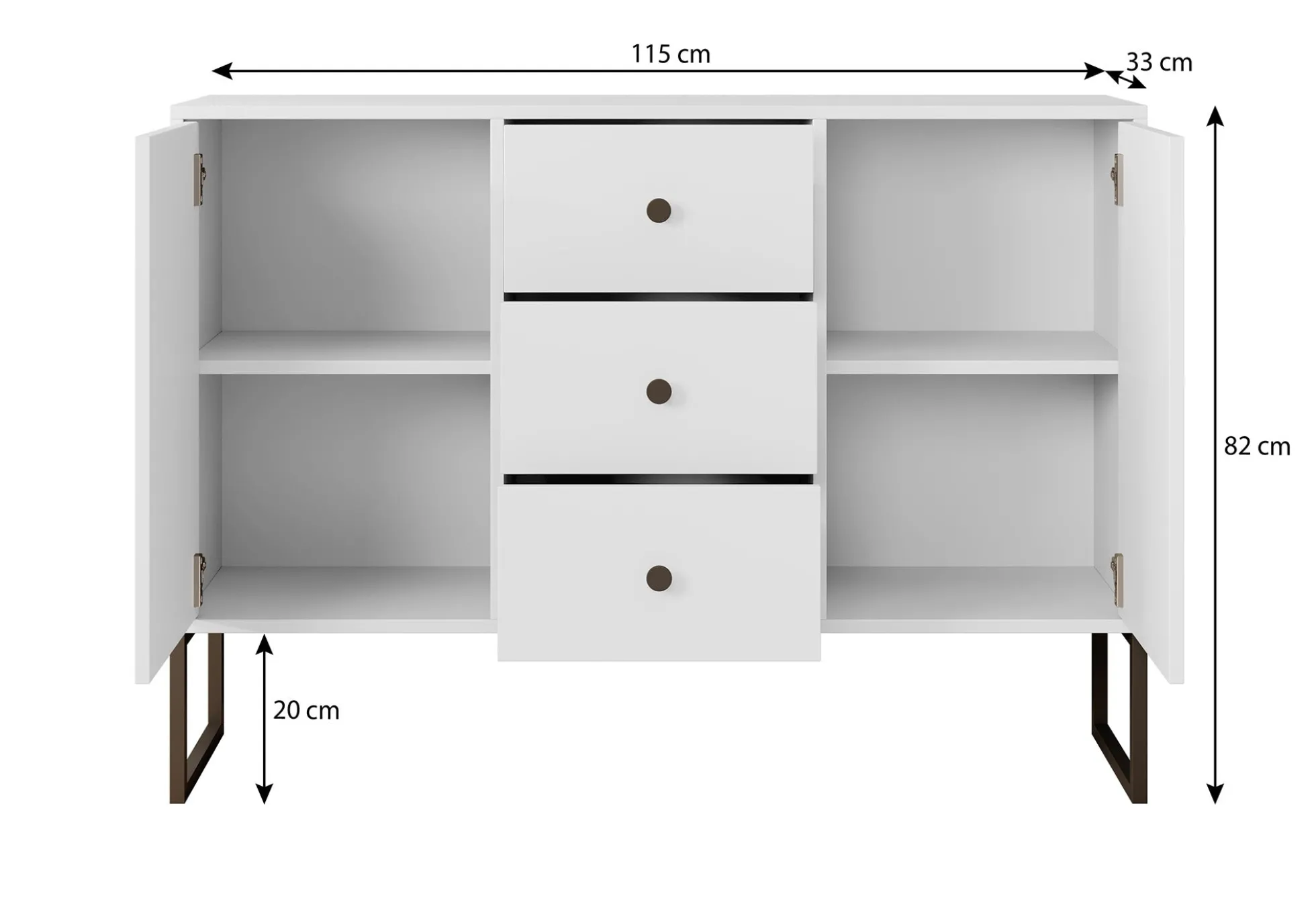 Lyndall 2 - Dressoir - Wit - 115x33x82 cm