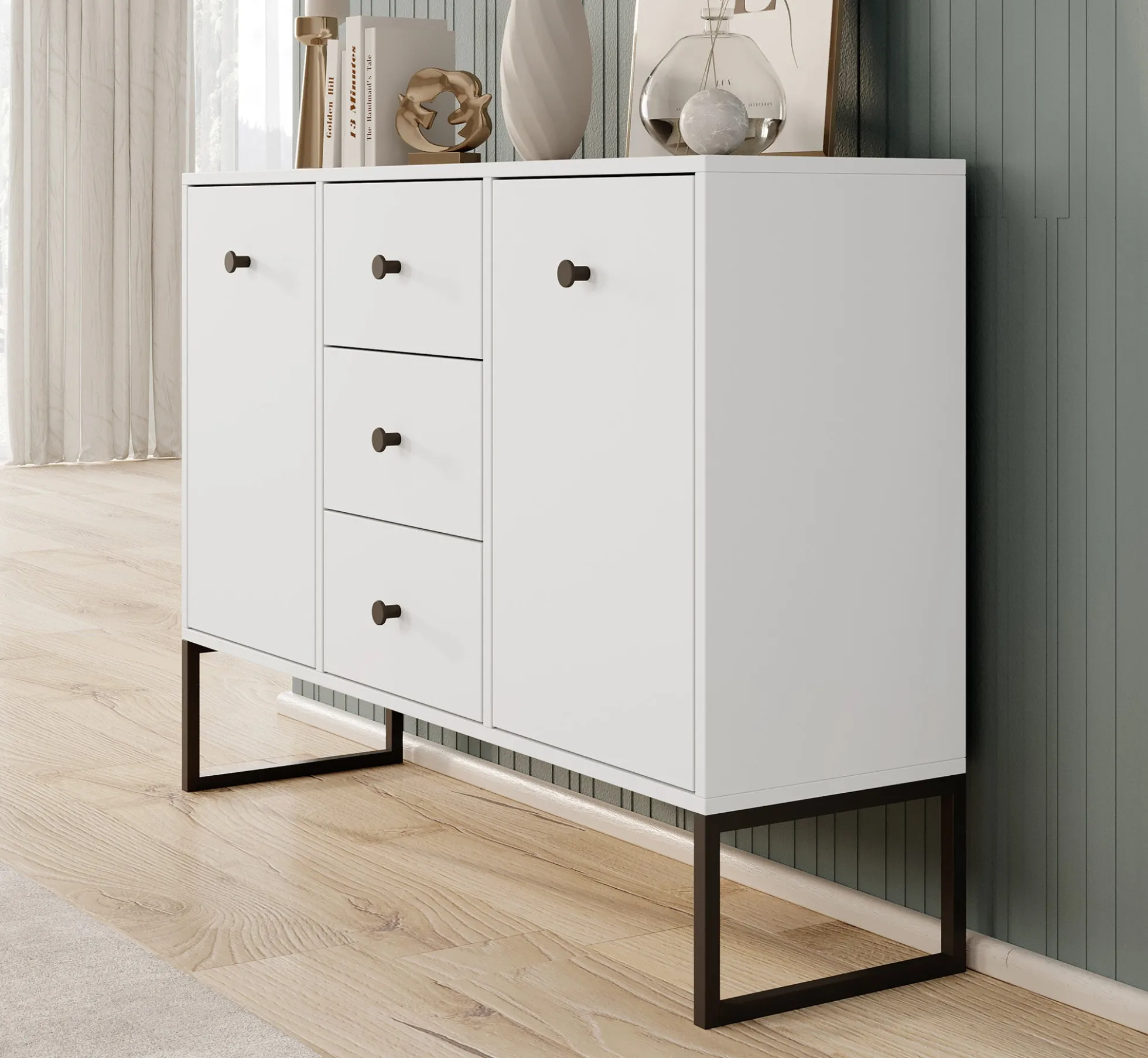 Lyndall 2 - Dressoir - Wit - 115x33x82 cm