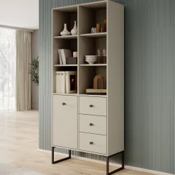 Lyndall - Boekenkast - Beige - 77x33x180 cm