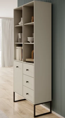 Lyndall - Boekenkast - Beige - 77x33x180 cm